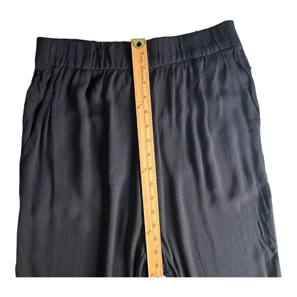 Free People High‎ Elastic Size M Waist Straight Sip Legs Pockets Pants in Black